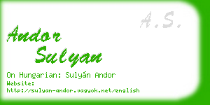 andor sulyan business card